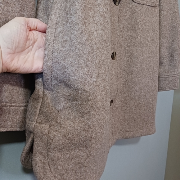 NWT Old Navy Brown Tan Heather Shacket Womens Large - Picture 6 of 8